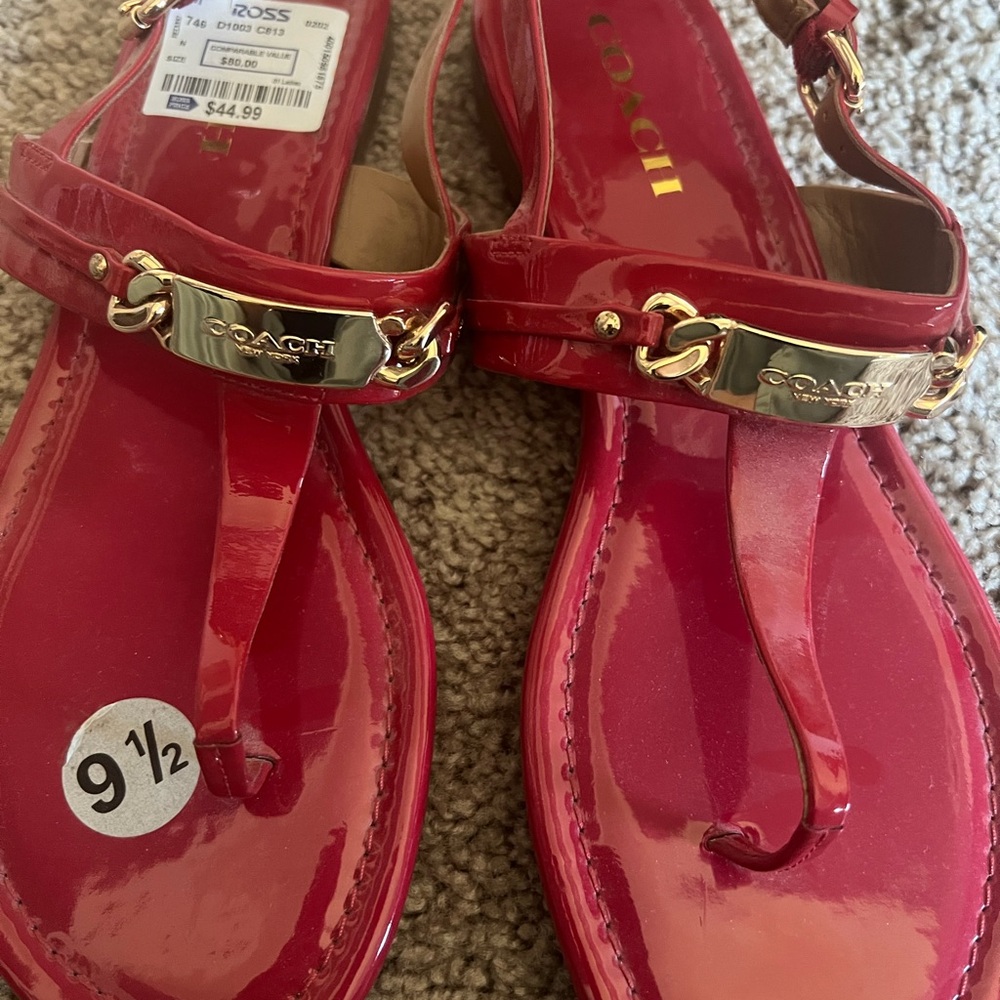 Coach Red Women's Sandals NWT